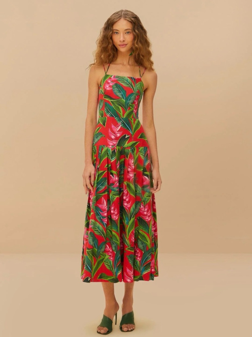 Red Dream Garden Lenzing™ Ecovero™ Euroflax™ Maxi Dress  FARM Río